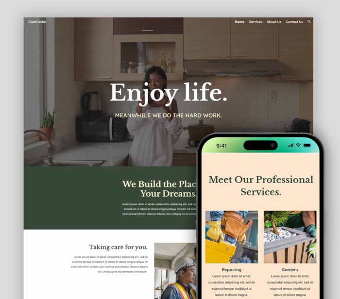 contractor website and templates contractor template