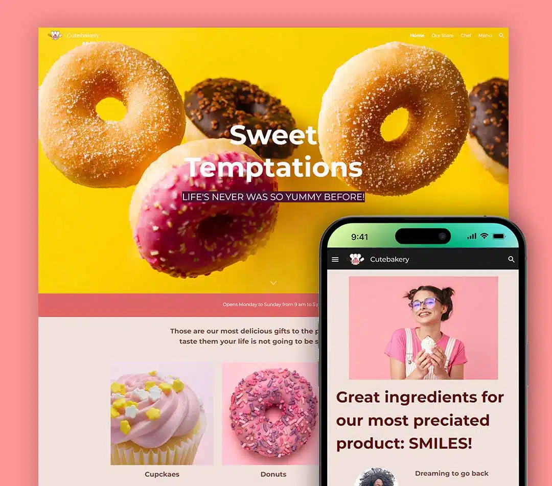 dessert website and templates google sites bakery dessert website template