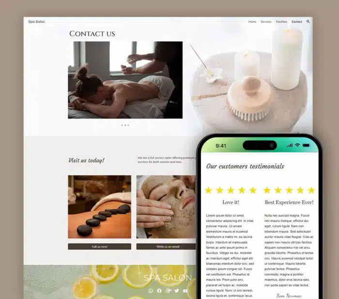 Spa salon google sites templates website and templates