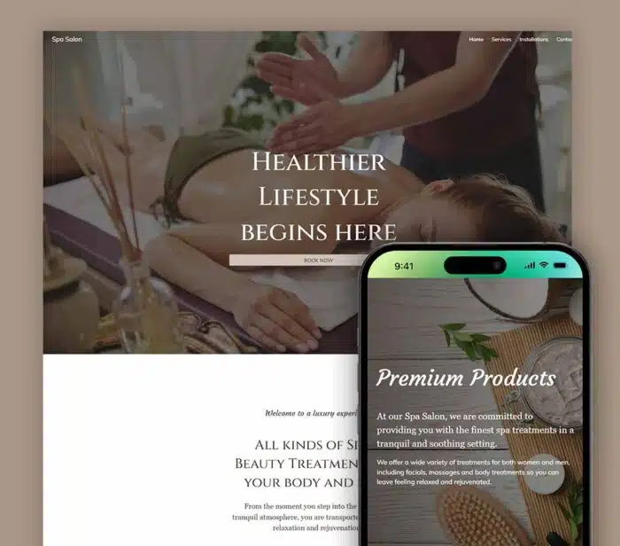 Spa Salon google sites templates website and templates